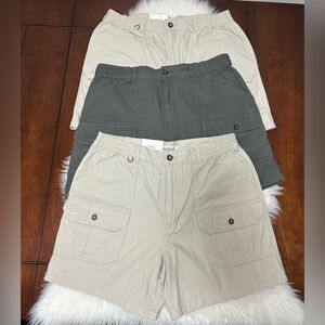 Bundle of 3 Wind River Men’s Cargo Shorts Size 36x6 New & Used Beige Green